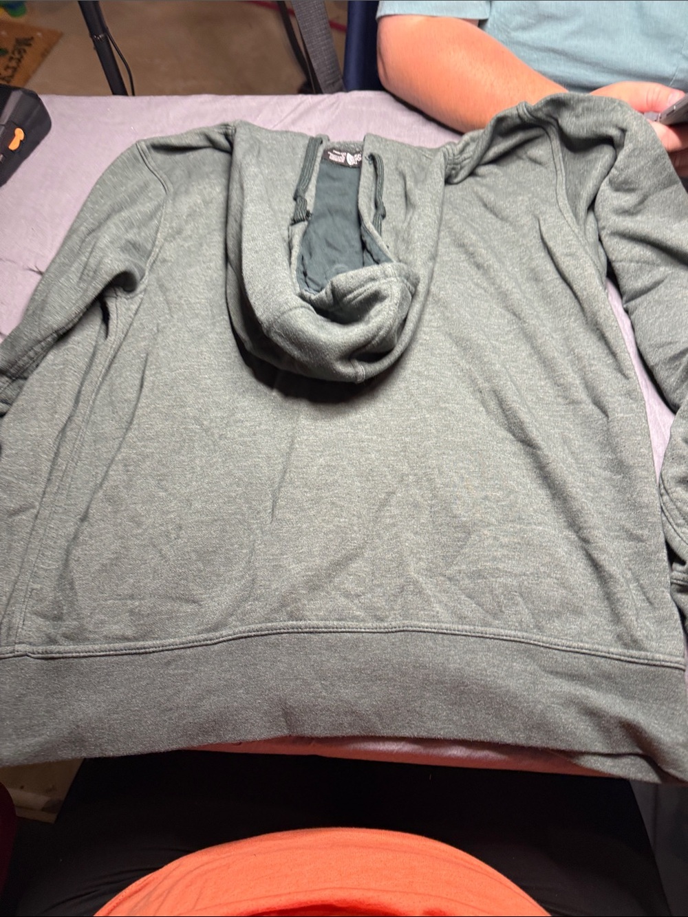 The North Face Slate Green Hooded Zip-Up Sweatshirt - Picture 3 of 3